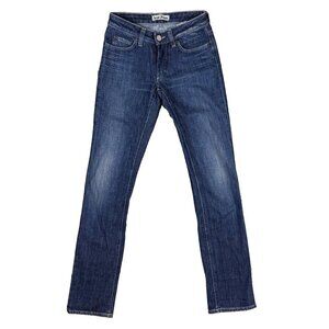 ACNE JEANS Hep Pure Classic Straight Low Waist Dark Blue Pre-washed Jeans Sz 24